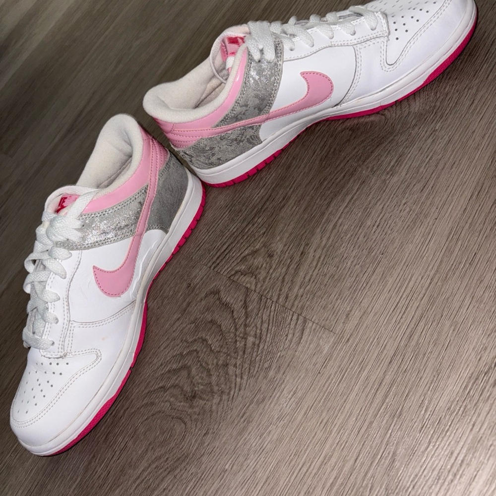 Nike Pink and Silver Sneakers